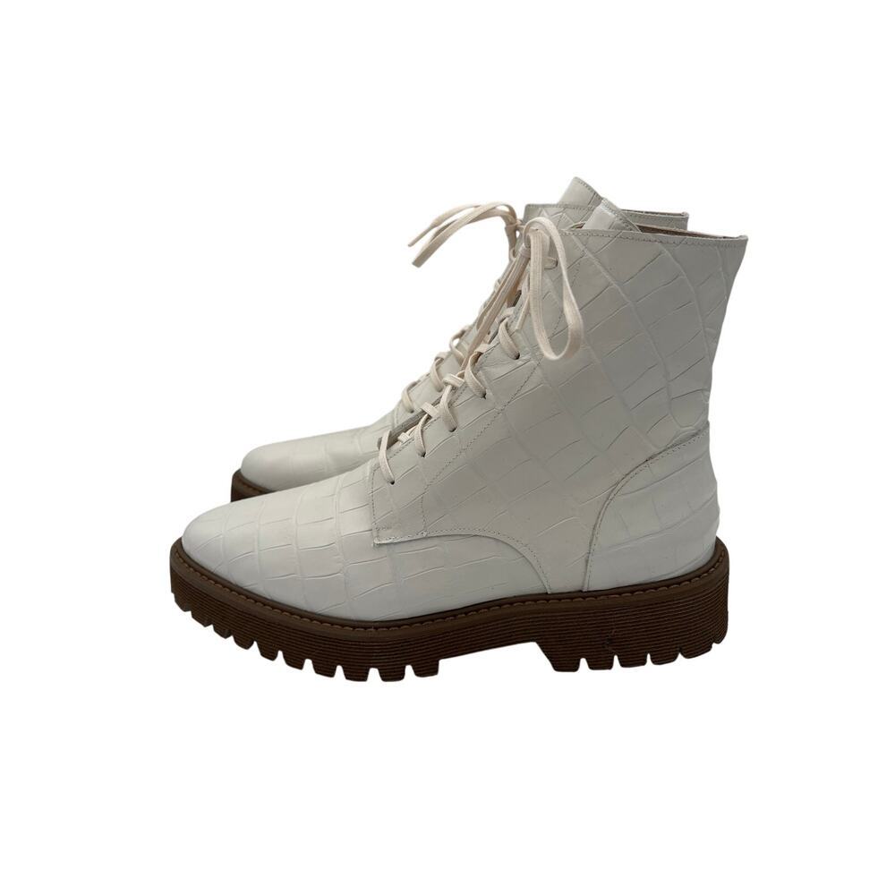 Women’s Frēda Salvador Size 8 White Leather Lace Up Boots - Picture 3 of 6